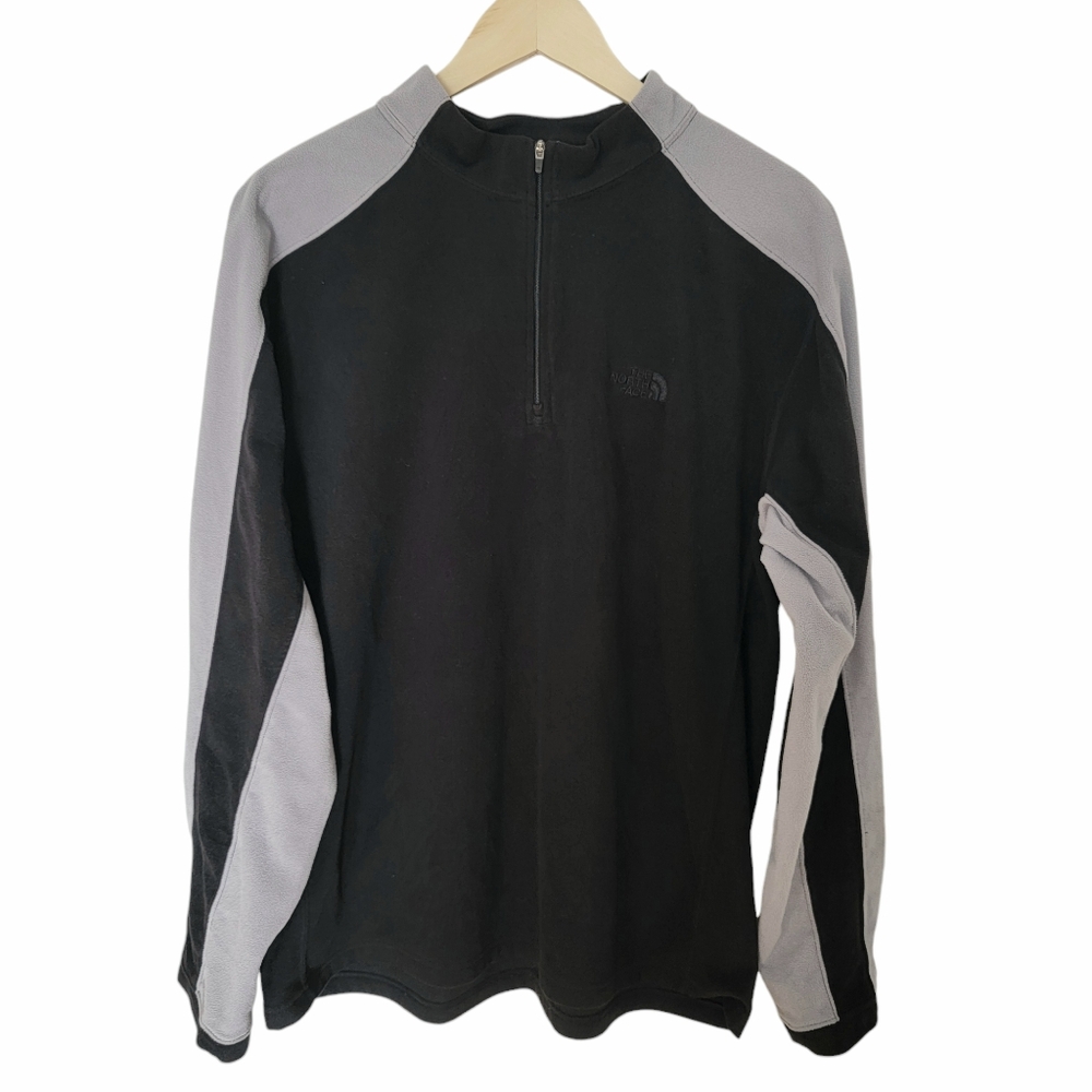 The North Face TKA 100 Fleece 1/4 Zip Pullover Black Gray Lightweight Me… - Picture 4 of 17